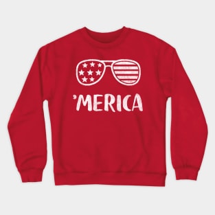 Merica American Flag Sunglasses Crewneck Sweatshirt